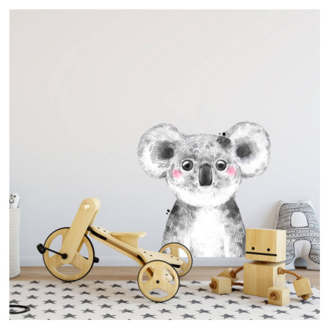 Samolepky do dětského pokoje - Velká koala v černobílé barvě INSPIO