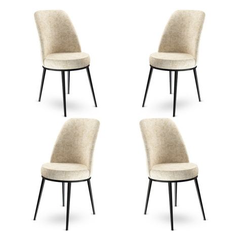 Sada židlí (4 kusy) Dexa - Cream, Black