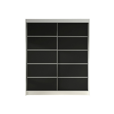 Šatní skříň LINO IV šířka 120 cm - bílá/černá ankon