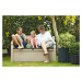 Zahradní plastová lavice EDEN 265L - béžová/hnědá