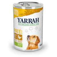 Yarrah Bio kousky 12 x 405 g nebo Bio paté kuře 12 x 400 g - Bio kuře s bio mořskými řasami a bi