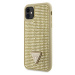 Guess Rhinestones Triangle Metal Logo kryt pro iPhone 11 zlatý