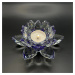 Křišťálové sklo - Svícen lotosový květ Exclusive, Fialová