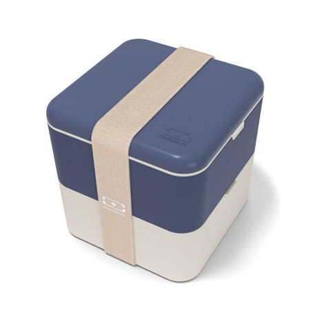 MonBento Svačinový bento box Square Natural Blue