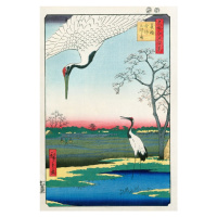 Obrazová reprodukce Minowa Kanasugi Mikawashima (Japanese Cranes), Utagawa Hiroshige, 26.7 × 40 