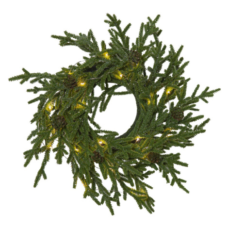 Vánoční věnec s LED osvětlením průměr 38 cm Star Trading Lummer - zelený