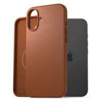 AlzaGuard Genuine Leather Case with Magsafe pro iPhone 16 Plus sedlově hnědý