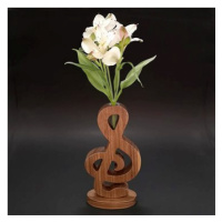 AMADEA Dřevěná váza ve tvaru houslového klíče, masivní dřevo, výška 24 cm