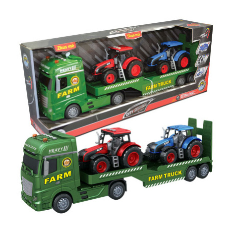 CITY SERVICE CAR - 1:12 Farmářský tahač s vlekem a 2 traktory Sparkys