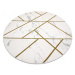 Dywany Łuszczów Kusový koberec Emerald geometric 1012 cream and gold kruh - 120x120 (průměr) kru