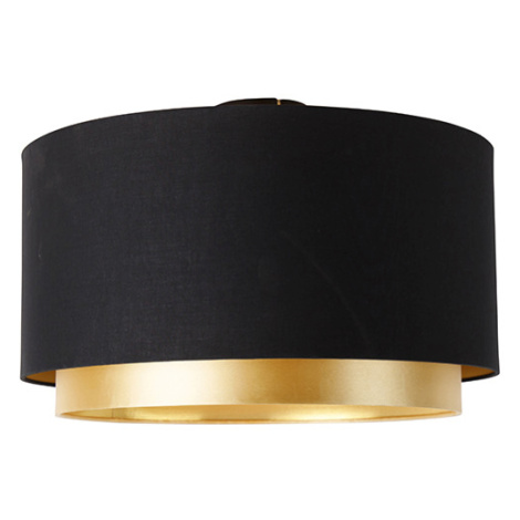 Moderní stropní svítidlo černé se zlatým duo stínem 47 cm - Combi QAZQA