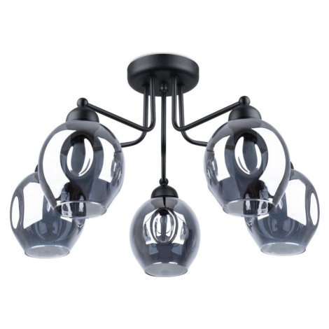 Černé stropní svítidlo se skleněným stínidlem 59x59 cm Garten – Sollux SOLLUX LIGHTING