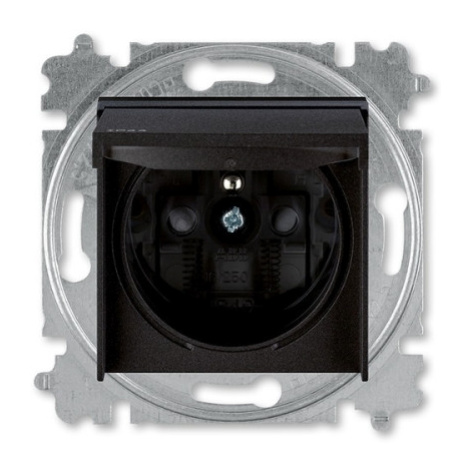 ABB Levit M zásuvka IP44 onyx/kouřová černá 6619H-A06997 63 s clonkami (2CHH196997A6063)