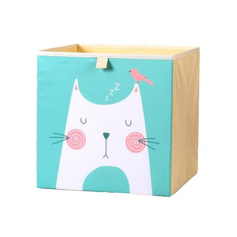 Dream Creations Látkový box na hračky kočka tyrkysový 33 × 33 × 33 cm