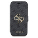 Guess PU 4G Metal Logo Book pouzdro iPhone 15 šedé