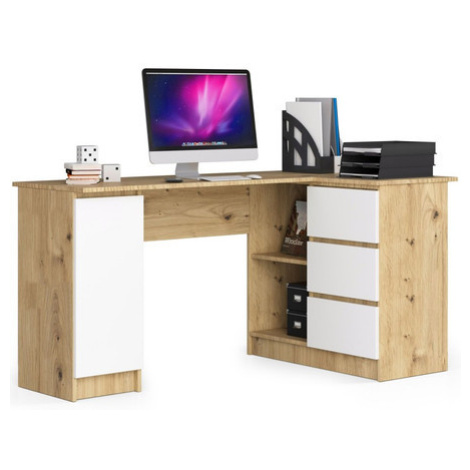 Počítačový stůl B20 155 cm pravá dub artisan/bílá Akord