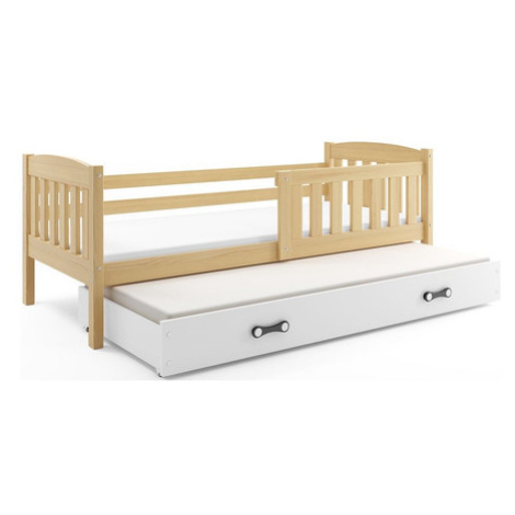 Dětská postel KUBUS s výsuvnou postelí 80x190 cm - borovice Bílá BMS