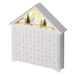 LED adventní kalendář dřevěný, 35x33 cm, 2x AA, vnitřní, teplá bílá, časovač