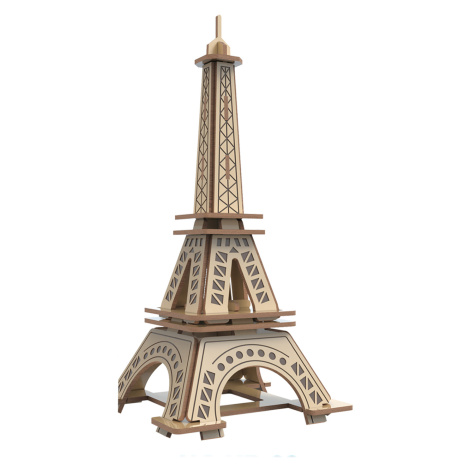 Puzzle 3D dřevěné s barvami Eiffelova věž Wiky