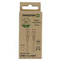 Datový kabel Swissten USB-C/USB-C, 1,2M, bílá