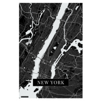 Mapa New York black, (26.7 x 40 cm)