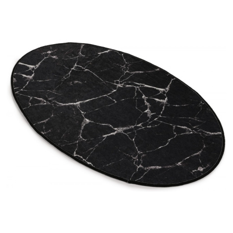 Conceptum Hypnose Oválný koberec Black Marble 60x90 cm černý