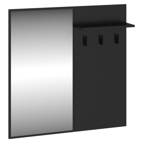 Věšákový panel PRUDHOE se zrcadlem, černý, 5 let záruka MORAVIA FLAT