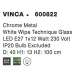 NOVA LUCE závěsné svítidlo VINCA chromovaný kov bílá sklo E27 1x12W 600822