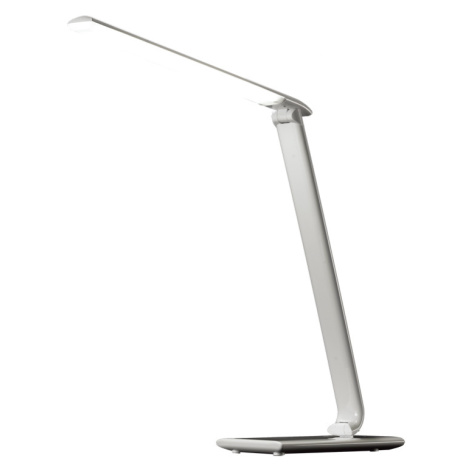 SOLIGHT WO37-W LED stolní lampička stmívatelná, 12W, volba teploty světla, USB, bílý lesk