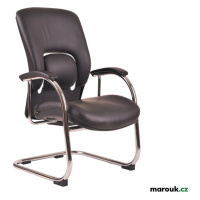 Konferenční židle Office Pro VAPOR MEETING – pravá hovězí kůže, chrom Kůže F05 černá