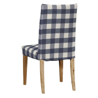 Dekoria Potah na židli IKEA  Henriksdal, krátký, tmavě modrá kostka velká, židle Henriksdal, Qua