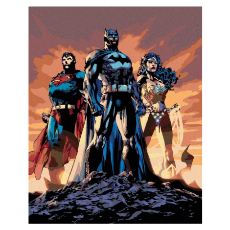 Malování podle čísel 40 x 50 cm Wonder Woman - WONDER WOMAN, BATMAN A SUPERMAN