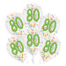 Balónky latexové transparentní s konfetami "80" 27,5 cm 6 ks