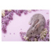 Fotografie bunny with lilac flowers on pink background, Maya23K, 40x26.7 cm