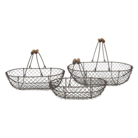 Sada 3 drátěných košíků Filaire – 38x22x10 / 32x18x9 / 29x15x8 cm Clayre & Eef