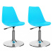 Otočné jídelní židle 2 ks umělá kůže / kov Dekorhome Světle modrá
