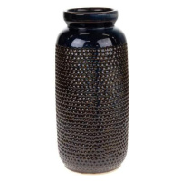 Váza kulatá keramická s tečkovým reliéfem černá 32cm