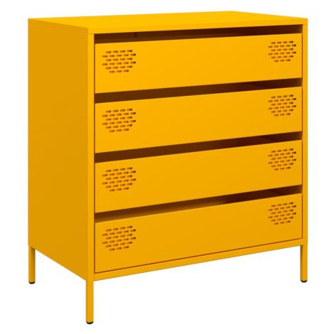 vidaXL Příborník žlutý 68 x 39 x 73,5 cm ocel válcovaná za studena