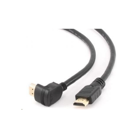 GEMBIRD Kabel HDMI - HDMI 1.8m, 90° konektor (v1.4, M/M, zlacené kontakty, úhlový, stíněný)