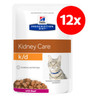 Hill´s Prescription Diet Feline k/d beef kapsička 12x85g