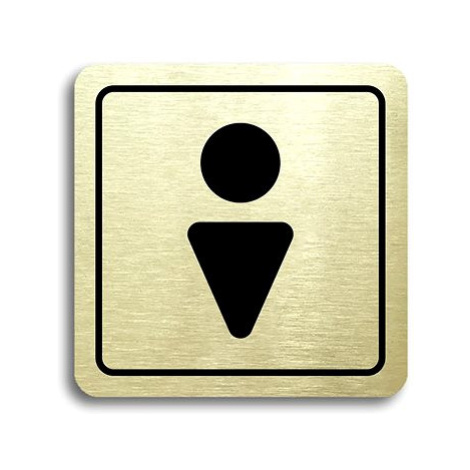 Accept Piktogram "WC muži II" (80 × 80 mm) (zlatá tabulka - černý tisk)