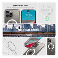 Spigen Ultra Hybrid Mag pouzdro s MagSafe pro iPhone 14 Pro - průhledné bílé