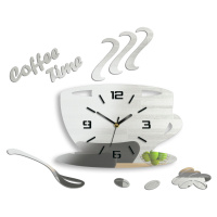 Moderní nástěnné hodiny COFFE TIME 3D MIRROR