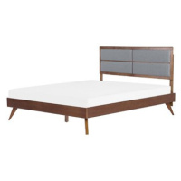 BELIANI postel s rámem POISSY 160 × 200 cm, dřevěná, tmavě hnědá