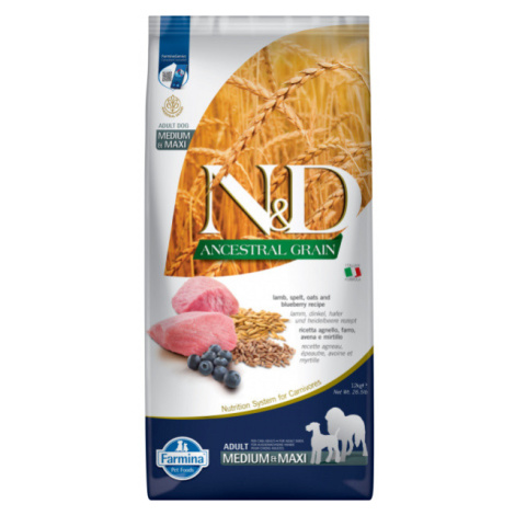 N&D Ancestral Grain Dog Adult Medium/Maxi Lamb&Blueberry 12kg