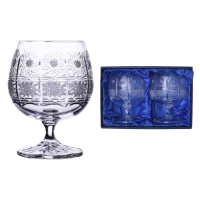 Onte Crystal Bohemia Crystal ručně broušené sklenice na rum, brandy a koňak 500pk 250 ml 2KS