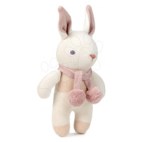 Panenka pletená zajíček Baby Threads Cream Bunny Rattle ThreadBear 22 cm krémová z jemné měkké b