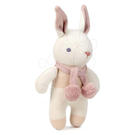 Panenka pletená zajíček Baby Threads Cream Bunny Rattle ThreadBear 22 cm krémová z jemné měkké b ThreadBear design