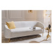 Estila Art deco designová sedačka Sintra s boucle potahem bílé barvy na zlatých nožičkách 205cm