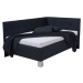 Rohová postel s matrací AFRODITE černá, 140x200 cm